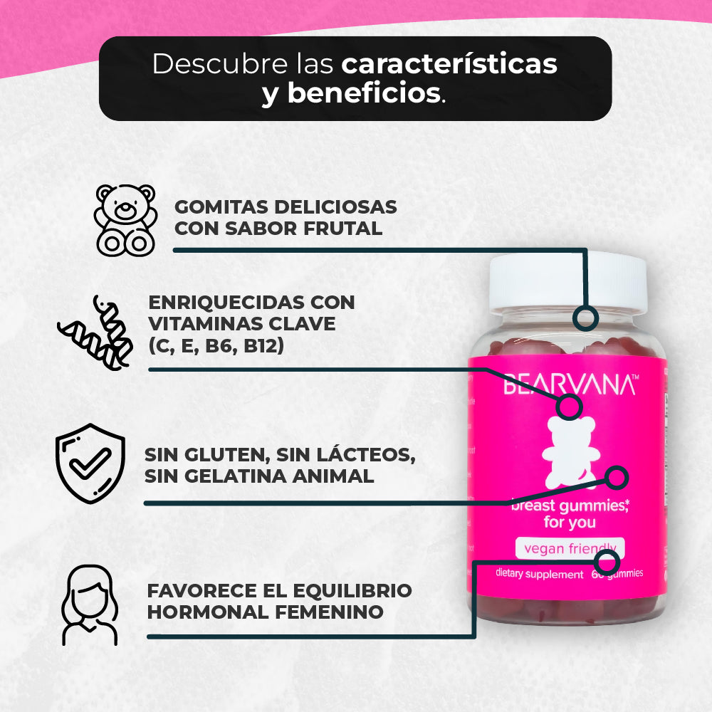Gran Combo Gomas X2 Bearvana Booty Breast Glúteos Más Grandes Y Firmes