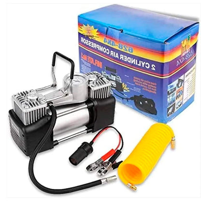 Compresor de Aire Doble Pistón 12V – Potente, Rápido y Portátil