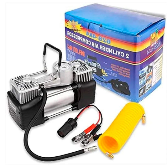Compresor de Aire Doble Pistón 12V – Potente, Rápido y Portátil