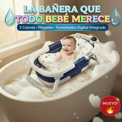 Bañera De Bebe Plegable Con Termometro