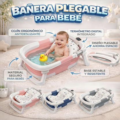 Bañera De Bebe Plegable Con Termometro