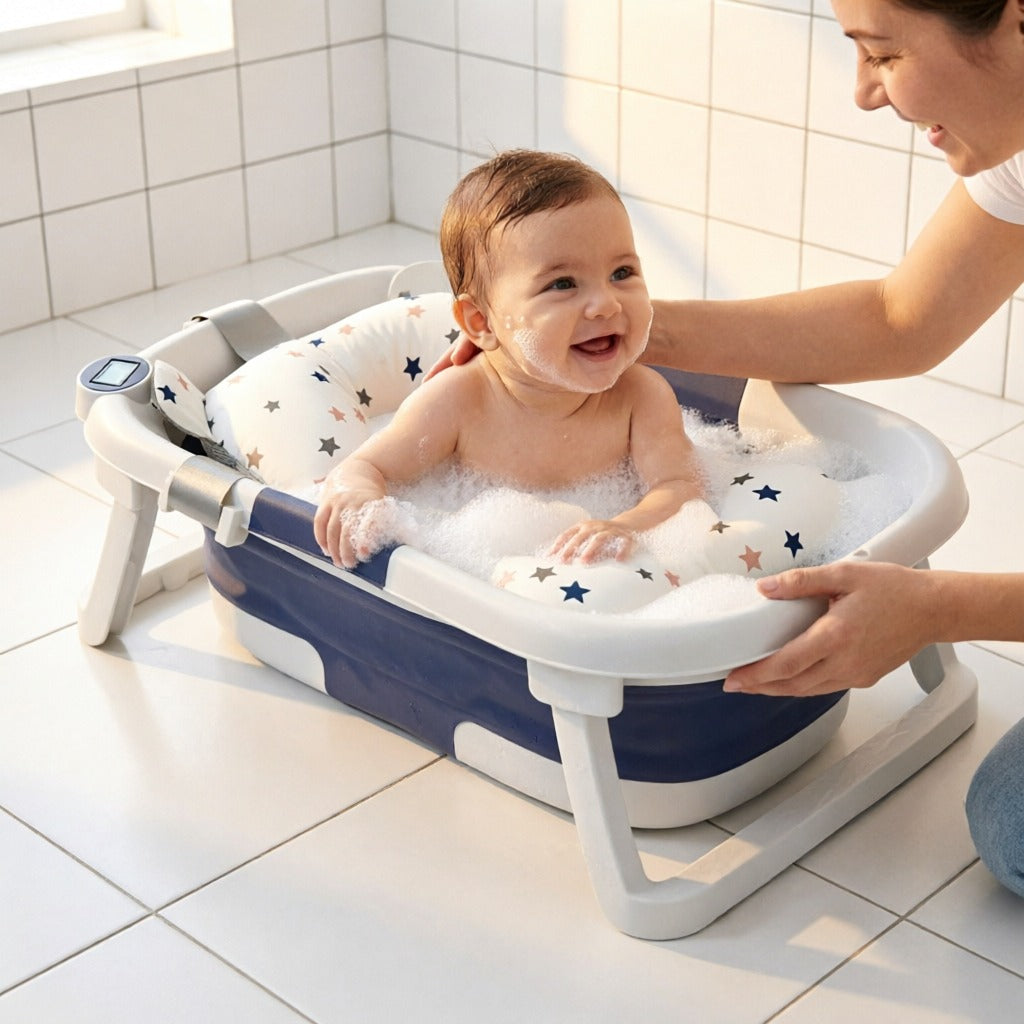 Bañera De Bebe Plegable Con Termometro