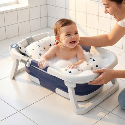 Bañera De Bebe Plegable Con Termometro