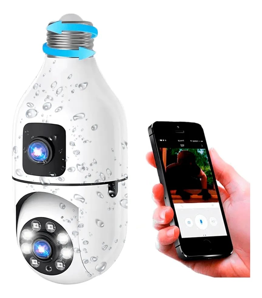 🔒 Cámara Bombillo WiFi 360° — Seguridad inteligente para tu hogar