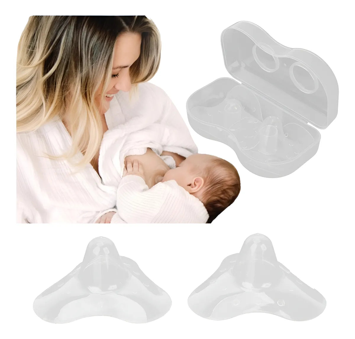 pezonera en silicona para lactancia materna con estuche
