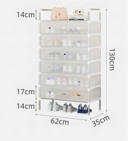 zapatero de 6 niveles antipolvo con tapa ideal para mantener tu hogar con estilo