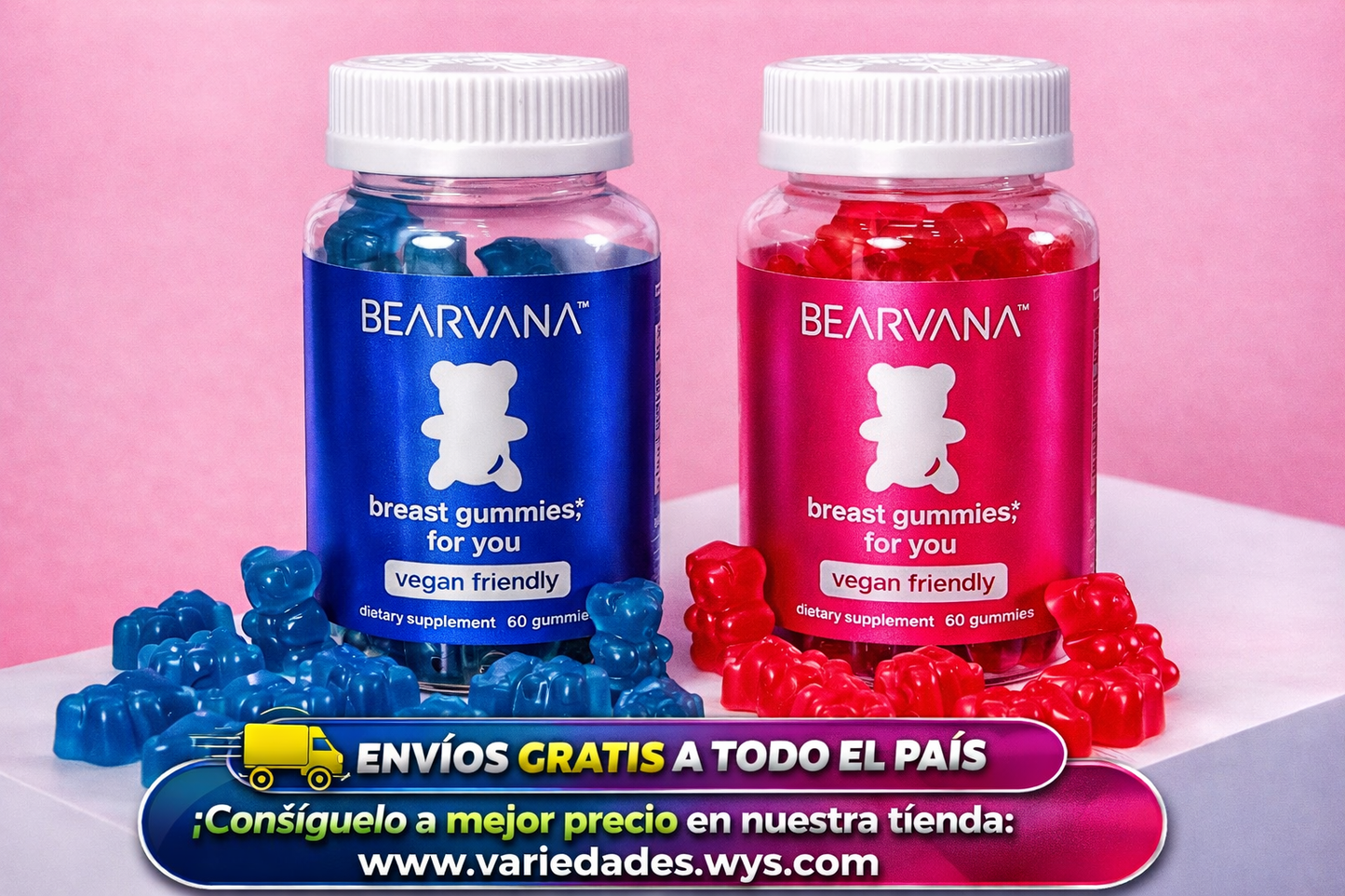 Gran Combo Gomas X2 Bearvana Booty Breast Glúteos Más Grandes Y Firmes