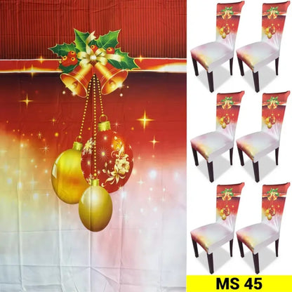 Set Mantel mas 6 Fundas Sillas de navidad