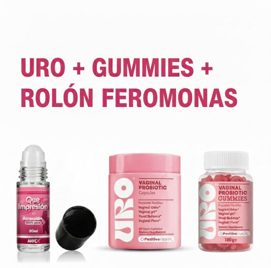 Combo Femenino URO + Gummies + Rolón Feromonas