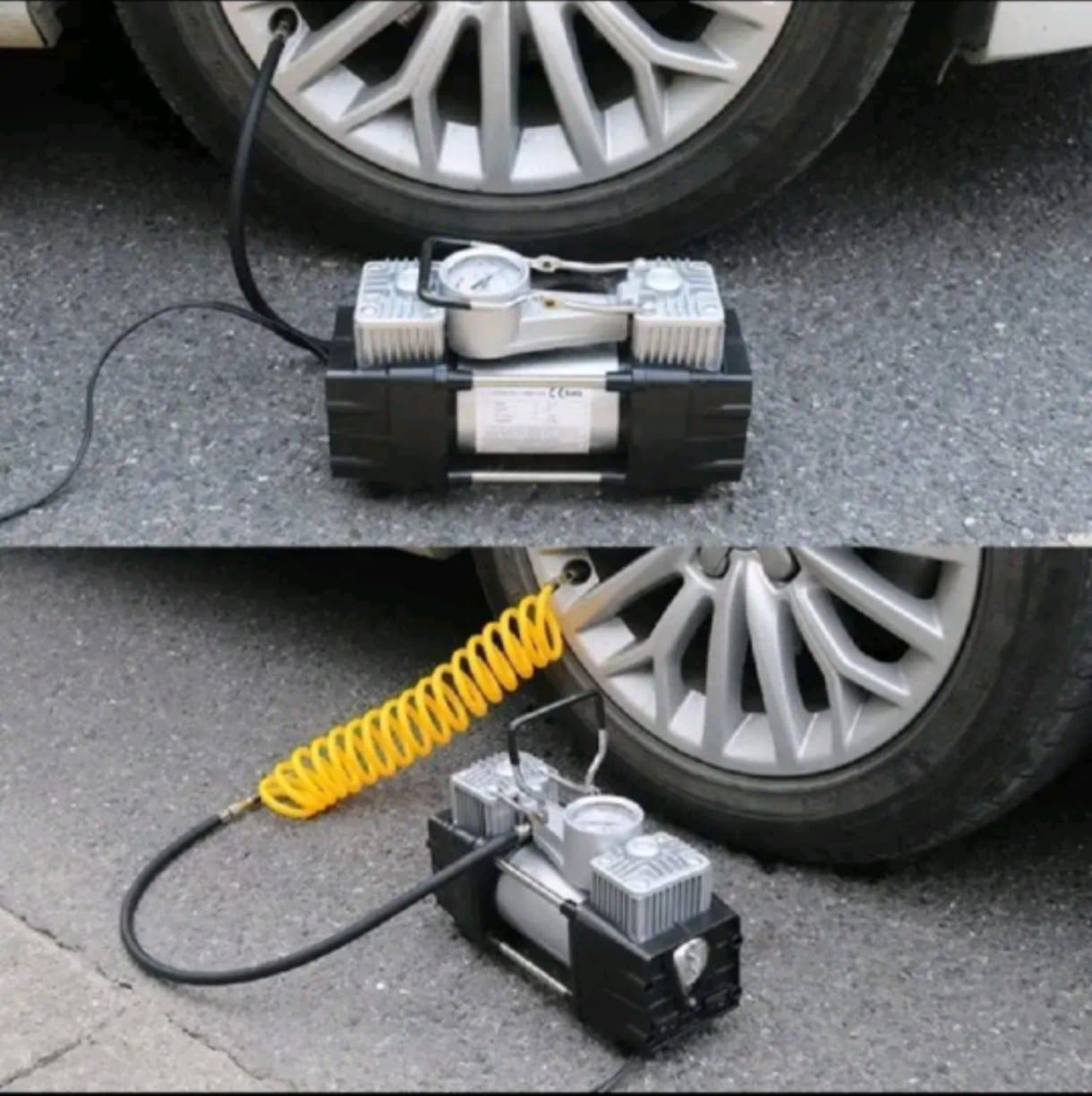 Compresor de Aire Doble Pistón 12V – Potente, Rápido y Portátil