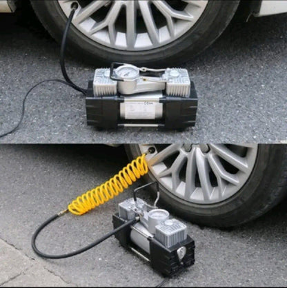 Compresor de Aire Doble Pistón 12V – Potente, Rápido y Portátil