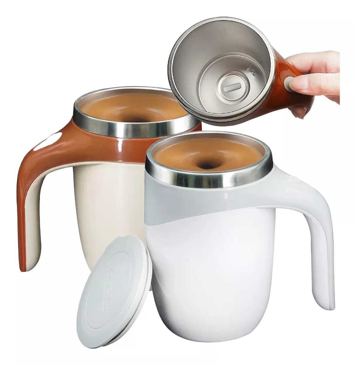 Taza De Cafe Inoxidable Automezclable