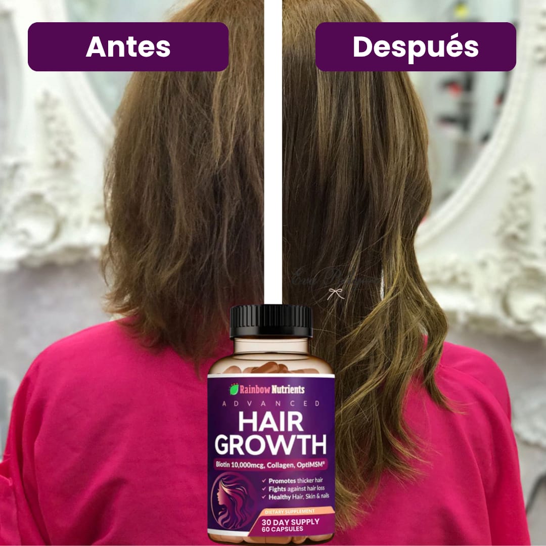 COMBO Oferta 2x1 Hair Growth Vitamina Con Biotina 10,000 MCG Recupera La vitalidad Cabello Uñas y Piel ORIGINAL