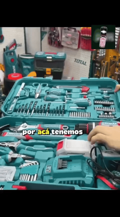 taladro Inalámbrico de 20V + 165 piezas de herramientas