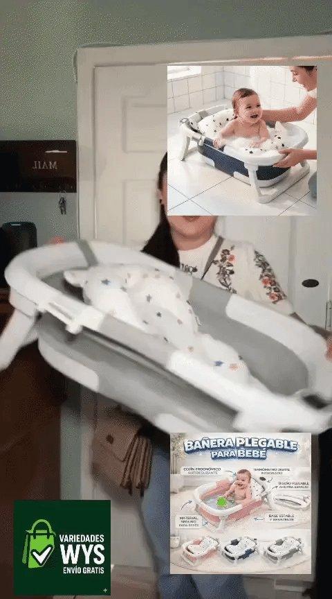 Bañera De Bebe Plegable Con Termometro