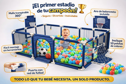 Corral Juegos Para Bebe Color Azul